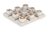 Cumpara ieftin Joc X-0 marmura alba metal auriu 15x15x3h