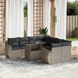 Gossi set canapele de gradina cu perne, 9 piese gri deschis poliratan