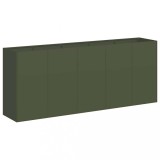 Cumpara ieftin Jardiniera verde masline 200x40x80 cm otel laminat la rece