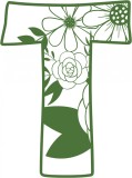 Cumpara ieftin Sticker decorativ, Litera T, Verde, 80 cm, 7442ST-1, Oem