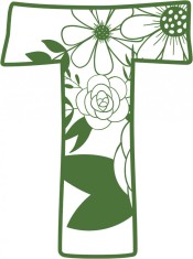 Sticker decorativ, Litera T, Verde, 80 cm, 7442ST-1 foto