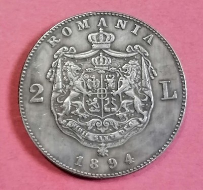 Replică după moneda de argint de 2 lei 1894 foto