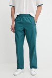 Adidas Originals pantaloni de bumbac Firebird Pants culoarea turcoaz, uni, KC0688