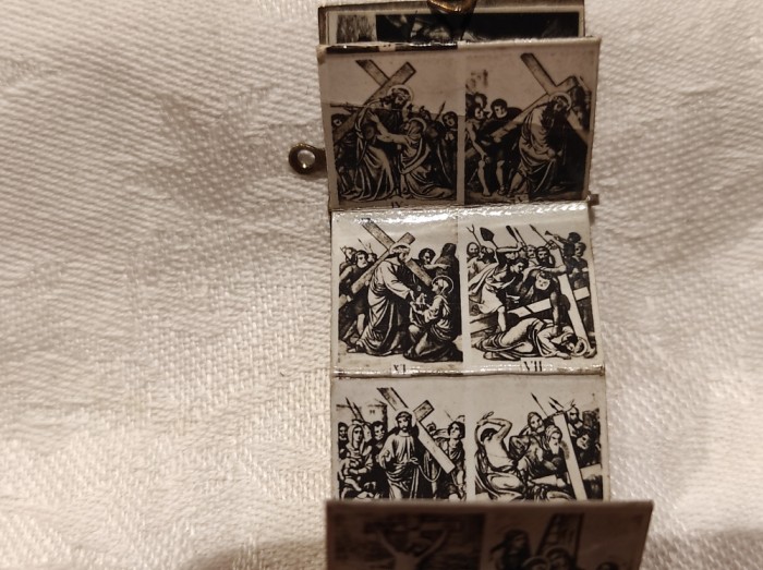 MEDALION DRUMUL CRUCII 1900 manopera EXCEPTIONALA superb UNIC de colectie SUPERB