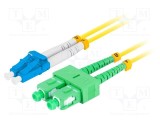 Patch cord fibră optică LANBERG LC/UPC - SC/APC 1m galben