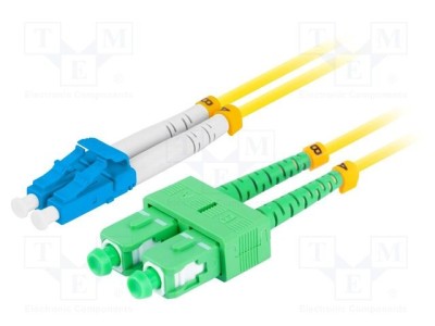 Patch cord fibră optică LANBERG LC/UPC - SC/APC 1m galben foto