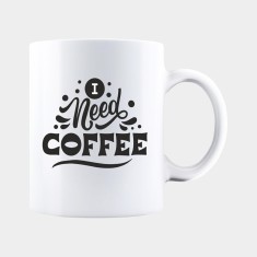Cana alba personalizata I NEED COFFEE, INOVATIX&reg;. 330ml