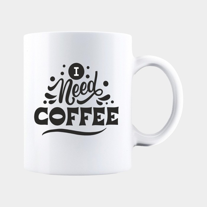 Cana alba personalizata I NEED COFFEE, INOVATIX&reg;. 330ml