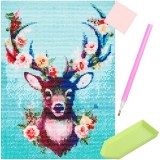 Cumpara ieftin Pictura Diamante Cerb 40x30 cm, Broderie Mozaic DIY. Tablou Decorativ cu Strass, Set Complet Aplicare, Activitate Creativa Relaxare