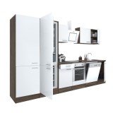 Leziter Yorki 340 mobilier bucatarie modular Stejar Yorki cu cuptor, frigider congelator, 340cm
