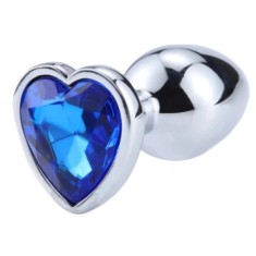 Dop Anal Hearty Buttplug, Small, Argintiu/Albastru Inchis, Passion Labs