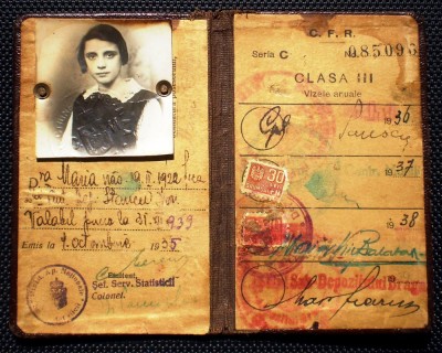 O.061 PERMIS C.F.R. CFR 75% REDUCERE 1935 ABONAMENT MARIA foto
