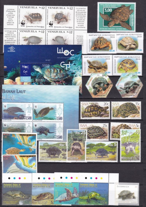 Fauna testoase lot serii complete MNH ww81