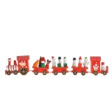 Tren decorativ Craciun din lemn cu figurine 39 cm