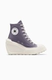 Converse tenisi Chuck 70 De Luxe Wedge Platform femei, culoarea mov, A08282C