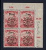 ROMANIA 1919 EMISIUNEA CLUJ ORADEA 10 FILLER SECERATORI EROARE BL 4 MNH, Nestampilat