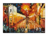 Cumpara ieftin Tablou pictat manual, Felinare in centrul vechi, 70x50cm ulei pe panza, Spectaculos
