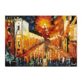 Tablou pictat manual, Felinare in centrul vechi, 70x50cm ulei pe panza, Spectaculos