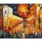 Tablou pictat manual, Felinare in centrul vechi, 70x50cm ulei pe panza, Spectaculos