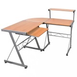 vidaXL Birou de computer colțar, maro, 132x112x99 cm, lemn prelucrat