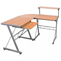 vidaXL Birou de computer colțar, maro, 132x112x99 cm, lemn prelucrat
