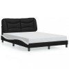 Gossi cadru de pat cu led, negru si alb, 140x200 cm, piele ecologica
