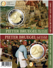 RAR - Belgia moneda comemorativa 2 euro 2019 in Coincard - Pieter Bruegel foto