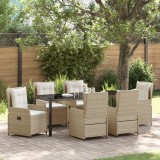 Set de dining pentru grădină vidaXL cu 7 piese din ratan sintetic bej