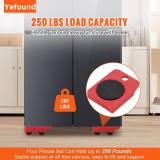 Set transportat si ridicat mobila, Yefound&reg;, cu role pentru ridicat si mutat obiecte grele, maxim 150 kg, Rosu