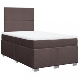 Cumpara ieftin Pat box spring cu saltea, maro inchis, 120x200 cm, textil