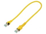 Cablu Patch S/FTP Cat6a Cu PUR Galben 0.5m