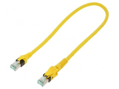 Cablu Patch S/FTP Cat6a Cu PUR Galben 0.5m foto