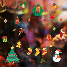 Sticker decorativ Craciun pentru perete si fereastra Giftify Christmas tree cu decoratiuni foto