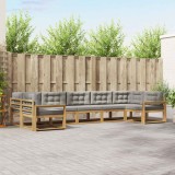 vidaXL Set de canapele de exterior cu pernă 7 pcs Alb și gri deschis 3386975