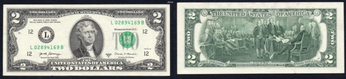 SUA 2017 A, 2 Dolari