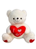 Urs de plus cu inima I love you alb 32 cm