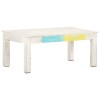 Masuta cafea Gossi, lemn masiv mango, 110x60x45 cm, alb. Masa living moderna, blat lemn, structura lemn