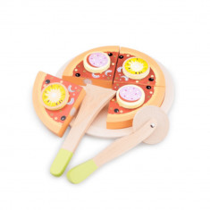 Set din lemn Pizza Salami, +2 ani, New Classic Toys