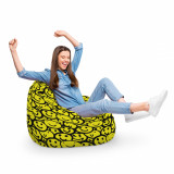 Fotoliu Puf Bean Bag tip Para XL Smiley Galben