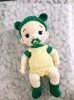 Papusa crosetata bebelus cu suzeta si caciulita verde &ndash; jucarie handmade