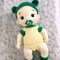 Papusa crosetata bebelus cu suzeta si caciulita verde &ndash; jucarie handmade