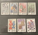 GUINEA BISSAU 1983 PIESE DE SAH , SERIE COMPLETA , STAMPILATA