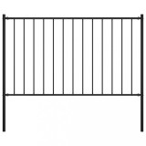 vidaXL Panou de gard cu st&acirc;lpi, negru, 1,7 x 1 m, oțel