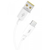 Cablu Date si Incarcare USB la USB Type-C XO Design NB120, 5A, 1 m, Alb