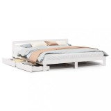 Cumpara ieftin Cadru de pat fara saltea, alb, 180x200 cm, lemn masiv pin