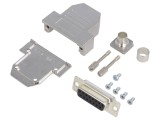 Conector D-Sub 15 PIN Mufă Mamă pentru Lipire Pe Cablu Neagră