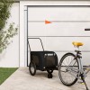 VidaXL Remorcă bicicletă animale companie, negru, textil oxford/fier 94024
