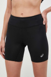 Asics pantaloni scurți de alergare Core Sprinter culoarea negru, neted, high waist