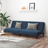 VidaXL Canapea extensibilă cu 2 locuri, albastru, catifea