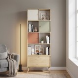 Cumpara ieftin Biblioteca Adore Tiffany, 4 usi si 4 rafturi, Multicolor, 67x181x30 cm